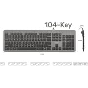 Unitek SlimTap Ultra Light Wired Keyboard 1.5m Space Grey - T052AGY01-US-AR