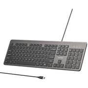 Unitek SlimTap Ultra Light Wired Keyboard 1.5m Space Grey - T052AGY01-US-AR