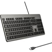 Unitek SlimTap Ultra Light Wired Keyboard 1.5m Space Grey - T052AGY01-US-AR