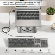 Unitek SlimTap Ultra Light Wired Keyboard 1.5m Space Grey - T052AGY01-US-AR