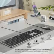 Unitek SlimTap Ultra Light Wired Keyboard 1.5m Space Grey - T052AGY01-US-AR