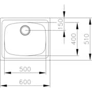 Teka Inset 50cm Kitchen Sink 1pc - Universe 60 T-XP 1B