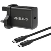 Philips GaN Wall Charger with USB-C Cable 1m Black - DLP5313NB/05