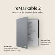 ReMarkable 2 Paper Tablet - WiFi 8GB 10.3inch Gray with Marker Plus & Polymer Weave Book Folio - RM114-RM114M