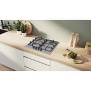 Bosch Series 4 Built-in 4 Burner Gas Hob 90cm Stainless Steel/Black - PGP6B5K60L