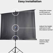 NCTS T Series Tripod Projector Screen 2.4 x 2.4m Matte White - T240