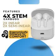 Grabit Gtunes-Groove Wireless Earbuds White