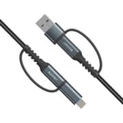 Grabit 4-in-1 Charging USB-C Cable 1.2m Black - GCBL-50