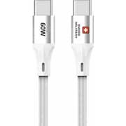 Swiss Military Braided USB-C To USB-C Cable 1m White - SM-CB-CC60W-1M-WHI