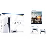 Sony PS5 Slim Disc Console 1TB White - CFI-2000-A01 + Controller + Battlefield 6 International Version