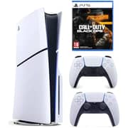 Sony PS5 Slim Disc Console 1TB White - CFI-2000-A01 + Controller + Call of Duty Black Ops 6 International Version