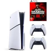 Sony PS5 Slim Disc Console 1TB White - CFI-2000-A01 + Controller + Call of Duty Modern Warfare III International Version