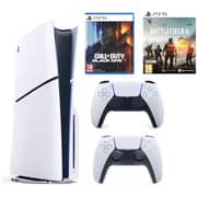 Sony PS5 Slim Disc Console 1TB White - CFI-2000-A01 + Controller + Battlefield 6 + Call of Duty Black Ops 7 International Version