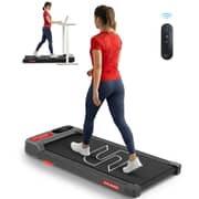 Sparnod Fitness Walking Pad for Home Use with 2.25 HP Motor, 1–6 km/h Speed, 2-Level Manual Incline, LED Display for Time Distance Speed & Calories, Shock Absorption, Compact Design, 85kg Max User Weight – STH-2001