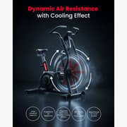 Sparnod Fitness Commercial Air Bike with Fan Flywheel, 165 Pre-Set Workout Programs, Interval Console, Adjustable Ergonomic Seat, Heart Rate Sensor, Heavy-Duty Steel Frame, 150kg User Weight Capacity – SAB-13