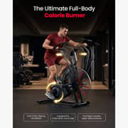Sparnod Fitness Commercial Air Bike with Fan Flywheel, 165 Pre-Set Workout Programs, Interval Console, Adjustable Ergonomic Seat, Heart Rate Sensor, Heavy-Duty Steel Frame, 150kg User Weight Capacity – SAB-13