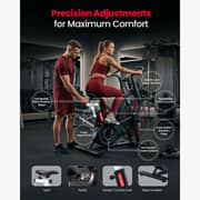 Sparnod Fitness Commercial Air Bike with Fan Flywheel, 165 Pre-Set Workout Programs, Interval Console, Adjustable Ergonomic Seat, Heart Rate Sensor, Heavy-Duty Steel Frame, 150kg User Weight Capacity – SAB-13
