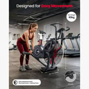 Sparnod Fitness Commercial Air Bike with Fan Flywheel, 165 Pre-Set Workout Programs, Interval Console, Adjustable Ergonomic Seat, Heart Rate Sensor, Heavy-Duty Steel Frame, 150kg User Weight Capacity – SAB-13