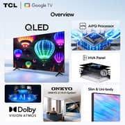 TCL Google TV 85 Inch T69D Premium 4K QLED Smart TV (2026 Model) 85T69D Black