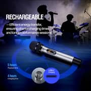 Magic Star Professional UHF Dual Wireless Microphones Grey/Black - DM-882