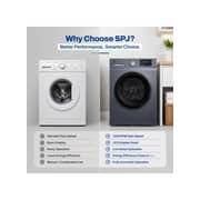 SPJ 10KG Front Load Fully Automatic Washing Machine, BLDC Inverter Motor, 1400 RPM, A+++ Energy Efficient, LED Display, Multiple Wash Programs, Low Noise, Dark Grey