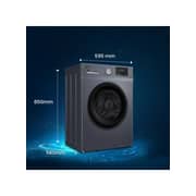 SPJ 10KG Front Load Fully Automatic Washing Machine, BLDC Inverter Motor, 1400 RPM, A+++ Energy Efficient, LED Display, Multiple Wash Programs, Low Noise, Dark Grey