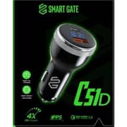 Smart Gate C51D Digital 2 Port Car Charger Black - SGCH-C51CAD