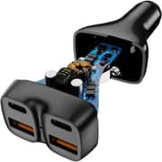 Smart Gate C68 Digital 4 Port Car Charger Black - SGCH-C68CCAA
