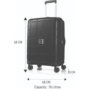 American Tourister 1 Pc Durable Hundo Luggage Trolley Case Black - 251-2501-005272