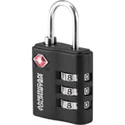 American Tourister 1 Pc 3 Dial Combination Lock Black - 251-2501-001539