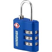 American Tourister 1 Pc 3 Dial Combination Lock Blue - 251-2501-001540