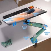NB F80 Series Sturdy Monitor Arm With Adjustable Desk Stand Olive Green - F80-XK
