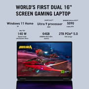 Asus ROG Zephyrus Duo 16 Gaming (2026) Laptop - Intel Core Ultra 9-386H / 16inch 3K / 2TB SSD / 64GB RAM / 24GB NVIDIA GeForce RTX 5090 / Windows 11 Home / English & Arabic Keyboard / Stellar Grey / Middle East Version - [GX651AX-SR014W] - Pre-order