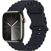 Smartix Premium Ocean Silicone Apple Watch Band 38/40/41mm Black - IGIWSB38BK
