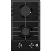 Hoover Built-in 2 Burner Gas Hob 30cm Black Glass - HGH-W32G-GBI