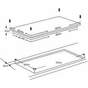 Hoover Built-in 4 Zone Ceramic Hob 60cm Black Glass - HEH-W64C-GBIP
