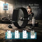 Pawa SprintFit Screenless Fitness Smart Bracelet Black