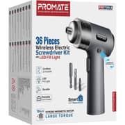 Promate ProTools-31G Wireless Electric Screwdriver Kit with LED Light Black