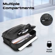 Promate Paramount-MB SecureStorage Messenger Bag Black 15.6Inch