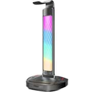 Promate FortX 4-in-1 Multifunctional RGB Headset Stand Black