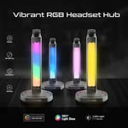 Promate FortX 4-in-1 Multifunctional RGB Headset Stand Black
