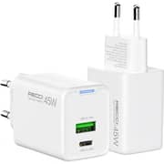 Recci GaN Fast Charger With Cable Set 1m White - RC108E