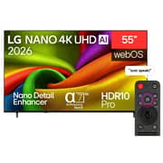 LG 55 inch NANO 4K UHD AI NU85 Smart TV (2026) 55NU850B6LA