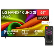 LG 65 inch NANO 4K UHD AI NU85 Smart TV (2026) 65NU850B6LA