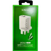 Infinix GAN Fast Charger with Type-C to Type-C Cable White - XC20UK+XDC53