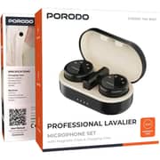 Porodo Professional Lavalier Microphone Set Black - PDWMDMICBK