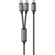 Powerology Zinco Series 2-in-1 Dual USB-C Cable Dark Gray - PWDC100DGY