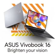 Asus Vivobook 16 (2026) Laptop - AMD Ryzen 5-150 / 16inch WUXGA / 512GB SSD / 16GB / Shared AMD Radeon Graphics / Windows 11 Home / English & Arabic Keyboard / Indie Black / Middle East Version - [M1605NAQ-MB113W]