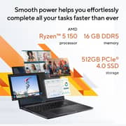 Asus Vivobook 16 (2026) Laptop - AMD Ryzen 5-150 / 16inch WUXGA / 512GB SSD / 16GB / Shared AMD Radeon Graphics / Windows 11 Home / English & Arabic Keyboard / Indie Black / Middle East Version - [M1605NAQ-MB113W]