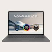 Asus Zenbook A14 (2026) Copilot+ PC - Snapdragon X-X1 26 100 / 14inch WUXGA / 512GB SSD / 16GB RAM / Shared Qualcomm Adreno GPU / Windows 11 Home / English & Arabic Keyboard / Iceland Gray / Middle East Version - [UX3407QA-QD426W]
